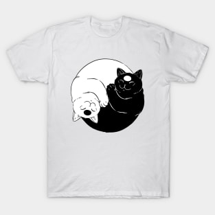 Yin Yang cute sleeping Cats T-Shirt